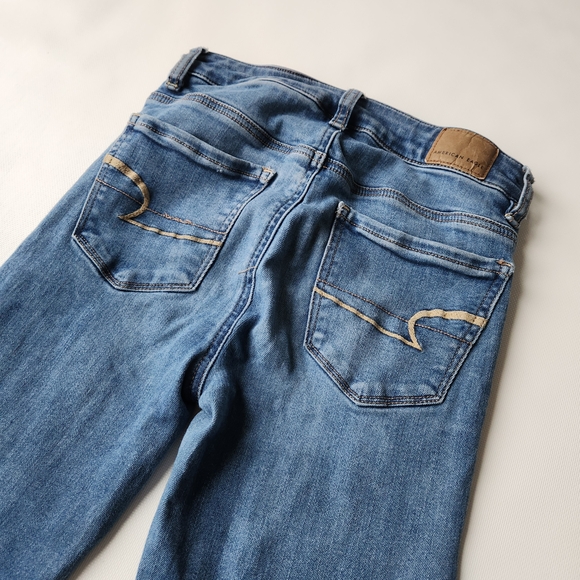 American Eagle Womens Stretch Skinny Blue Jeans Denim Size 0 - Picture 8 of 14